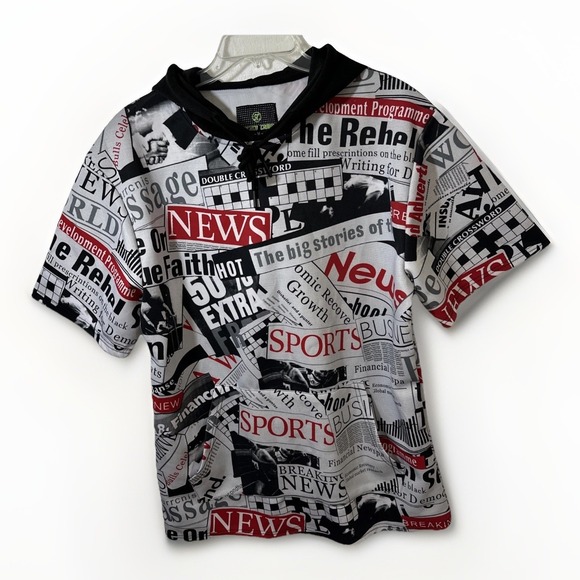 Sacred Crown Hoodie Men's M Hip Hop Short Sleeve Streetwear Kangaroo Pocket - Picture 1 of 10